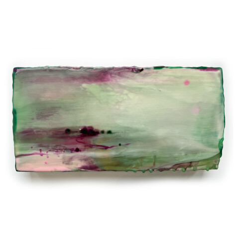 Landscape Green encaustic 16x32x4cm kopie