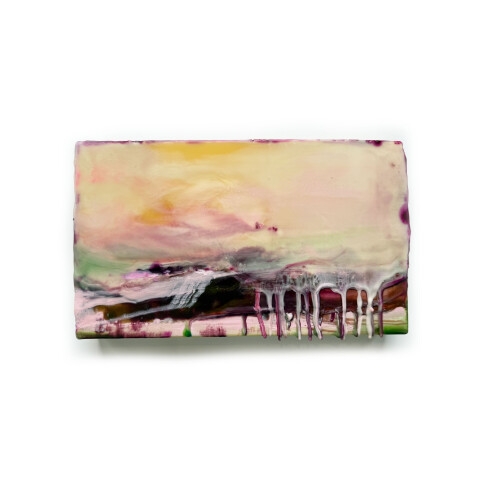 Landscape Violet encaustic 16x24cm 2026 kopie