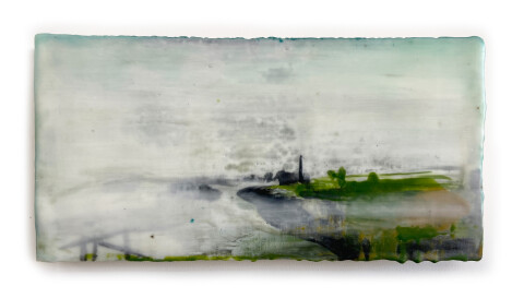 On my way encaustic 16x32x4 cm 2025